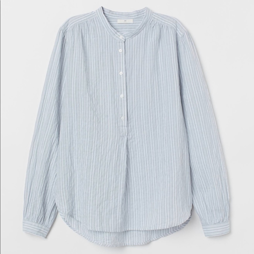 H&M striped blouse, creped cotton fabric - size 6 - Picture 4 of 6